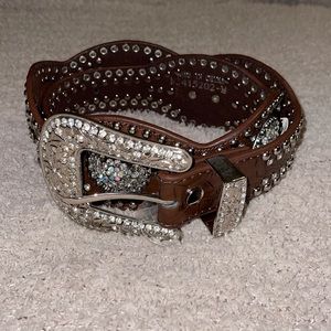 Western belt with rhinestones